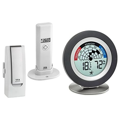 TFA DOSTMANN WEATHERHUB COSY RADAR - FIJO CON THERMO HYGROSENDER CAT 31.4008.02