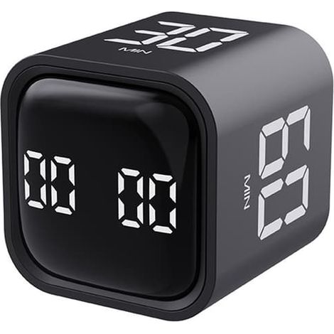Temporizador cúbico de productividad con sensor de gravedad, pantalla inclinable y 4 tiempos preestablecidos. (1/5)