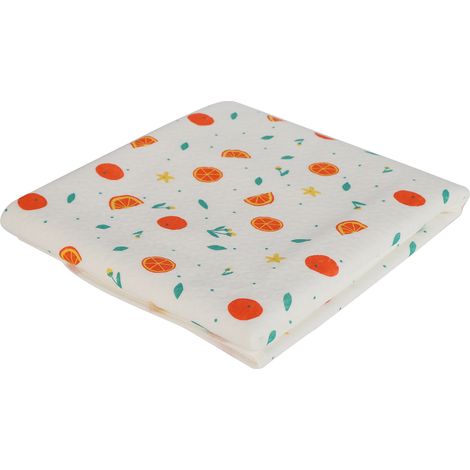 Housse imperméable lavable pour table à langer 80x100 cm, coton respirant, design Orange Doux (1/5)