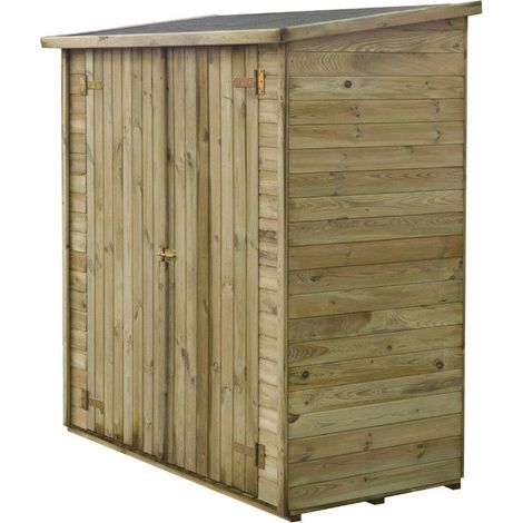 Habitat Et Jardin – Abri de jardin bois adossable 1.79 x 0.90 x 1.87 m – Surface 1.61 m² – Épaisseur 12 mm – Traitement autoclave classe III