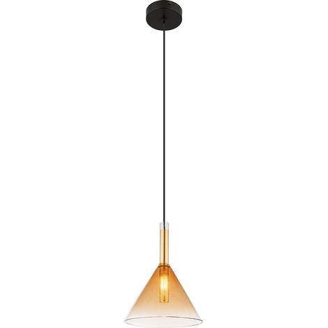 Globo - lampada a sospensione - Lopusa - ambra - vetro - Ø 20cm -