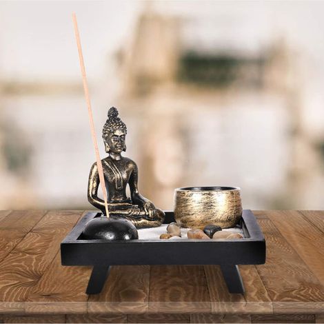 Bouddha statuette porte-bougie thé, encensoir pour décoration intérieure, cadeau spirituel (1/4)