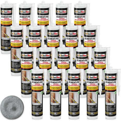 IsolBau Zement-Fix Zementgrauer Reparatur- und Dichtungsmörtel 20 x 300 ml (1/5)