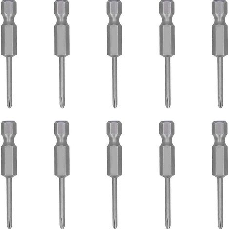 10 Stück Kreuzschlitz-Elektroschraubendreherbits, magnetisch, legierter Stahl, Ersatzteile, 2,5 mm