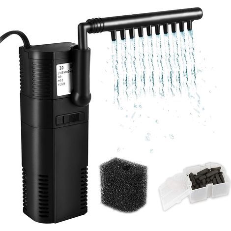 Innenfilter, 6-W-Pumpe (450 l/h), Aktivkohleschwamm, Aquarium bis zu 60 Liter (1/5)