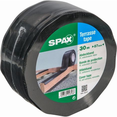Spax Cinta de estanqueidad negra 87 mm x 30 m