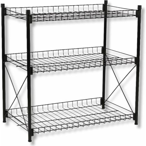 Étagère 3 Niveaux en métal renforcé – 52x34x55 cm – Montage Facile sans vis – Charge 25 kg par Niveau (1/5)