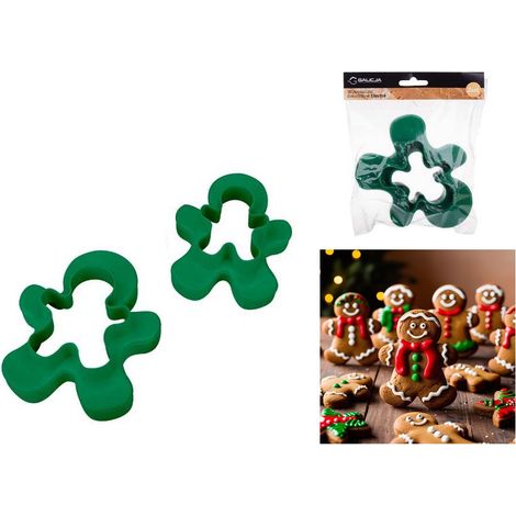 Tagliabiscotti in plastica a doppia faccia, 2 pezzi, tagliabiscotti per tagliare biscotti, pan di zenzero, biscotti di pasta frolla (1/4)