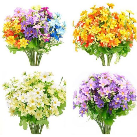 Fleurs Artificielles - Soie - 6 Bouquets - Pour Intérieur Et Extérieur - Hypoallergéniques (1/5)