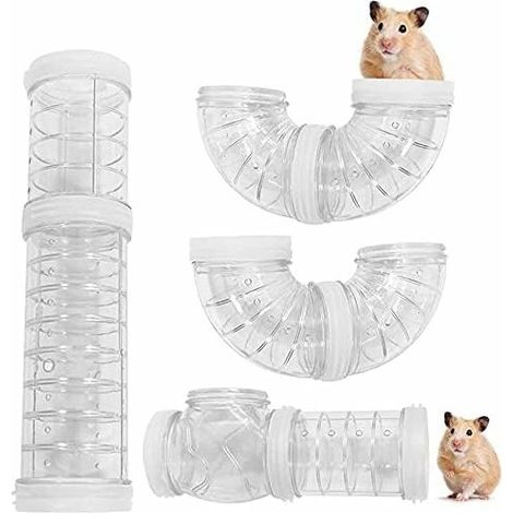 8 Stück 5,5 cm Durchmesser Hamster-Röhren-Tunnel-Spielzeug, Hamster-Verbindungs-Tunnel-Spielzeug – transparent