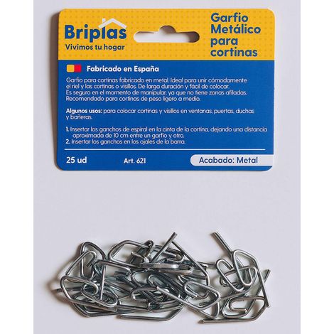 FPLUS briplas garfio-corchete cortina baño 25 u cromo 621 , briplas garfio-corchete cortina baño 25 u cromo 621