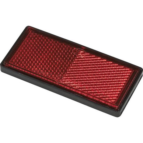 Reflector rojo 85x39mm autoadhesivo con placa base