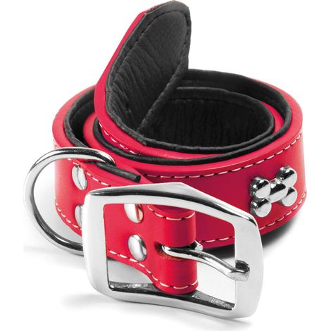 Collare in ecopelle con borchie argentate a forma di osso per cani: 1,6 x 31-35 cm collare - Blu