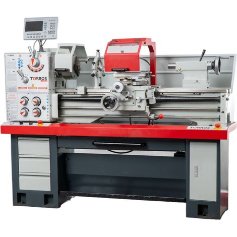 Torros – Tour à métaux 180 mm hauteur des pointes – 1000 mm entre-pointes – Alésage 51 mm – Moteur 2,2 kW 400V – Affichage digital – TR3610S (1/5)