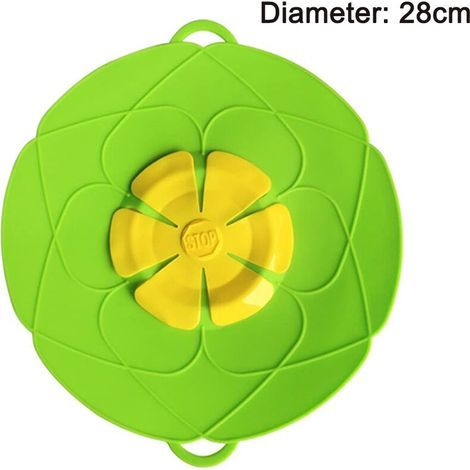 28 cm Silikon-Überlaufschutzdeckel, auslaufsicherer Silikondeckel, kochfest, multifunktionales Küchenutensil (1/5)