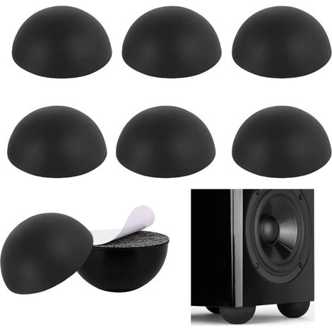 50 PCS Pieds Autocollants en Silicone Tapis Protecteurs de Pieds Noir Pieds Isolants Auto-adhésifs Hémisphérique pour Projecteurs, Haut-parleurs, Électroménagers, Verre, Tableau(18 10mm) (1/5)