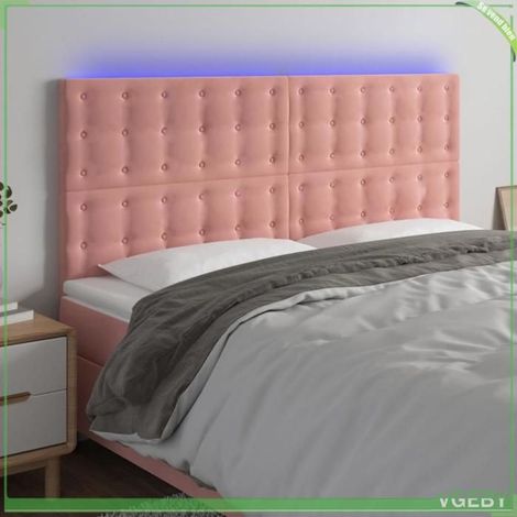Tête de lit - FAF7291712408731 - Rose - Velours - LED intégrée (1/5)