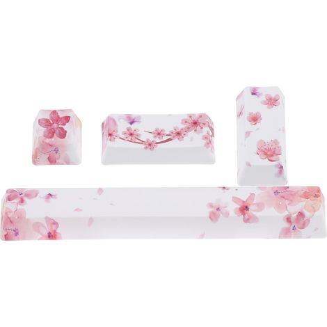 Capuchons de Touches Adapté pour Remplacer Touches Clavier Gamer en Plastique Rose Lot de 4 Faciles à Installer, Style Élégant et pour Clavier Mécanique (1/5)