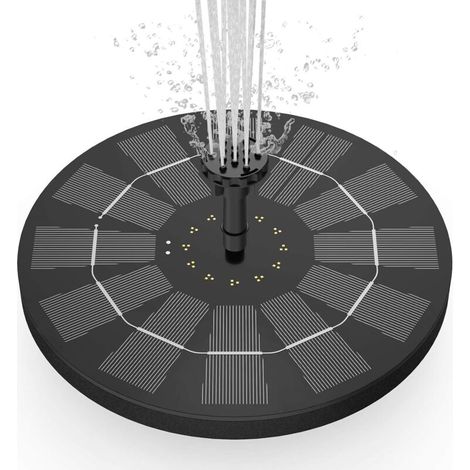 Fontaine solaire avec panneau solaire de 3,5 W, pompe de bassin solaire, pompe à eau à batterie intégrée de 1200 mAh pour Bain d'oiseaux Etang Jardin. A (1/3)