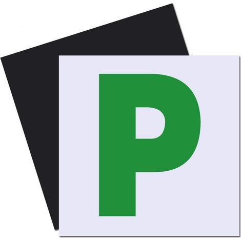 Plaques P Magnétiques - 2 Pièces - 17,8 x 17,8 cm - Pour Conducteurs Novices - Usage Extérieur - Réutilisables (1/5)