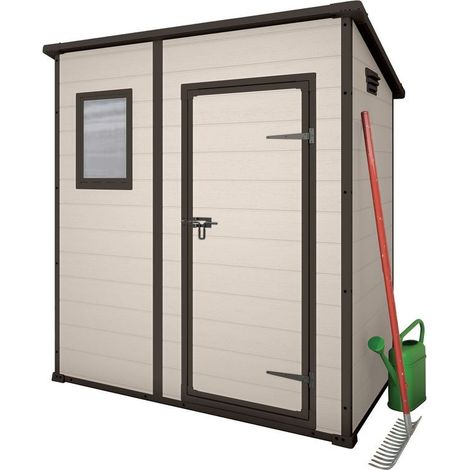 Keter – Abri de jardin résine effet bois – Dimensions 183x111x200 cm – Plancher inclus – Capacité toit 75 kg/m2