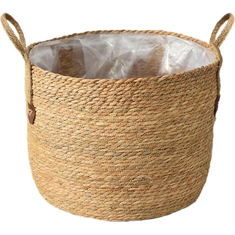 Cache-Pots de Fleurs Originaux,Pot de Fleur Intérieur Grande Taille Chic,Support Plantes Intérieur Design,Cache Pot en Osier Tressé,Cache Pot Plante Intérieur Moderne et Élégant(S) (1/5)