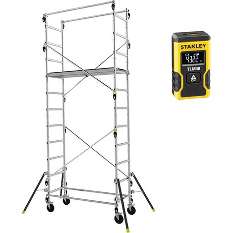 Rollgerüst aus Aluminium : Arbeitshöhe 4.70m maxi + laser - 347703-LASER