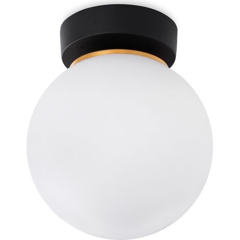 Plafonnier Alta blanc à 1 lampe dorée E14 (1/5)