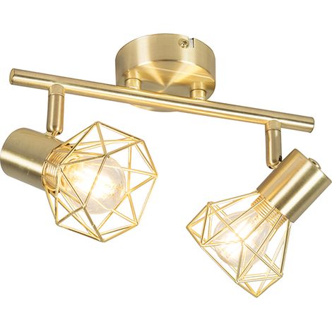 Art Deco Spot Brass Rotatable and Tiltable 2-Light - Mosh