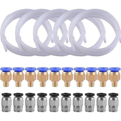 PTFE-Schläuche (1,5 m) mit 10 PC4-M6-Anschlüssen und 10 PC4-M10-Anschlüssen (1/5)