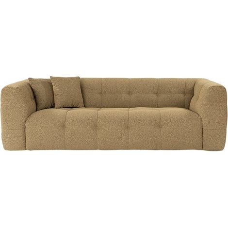Sofa 3-Sitzer modern Bouclé mit Kissen 235cm Cady - Braun (1/5)