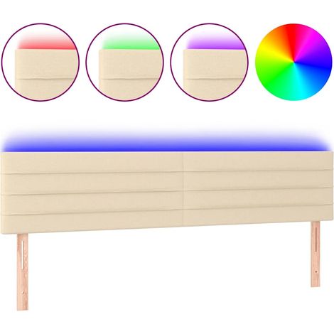 Maison Exclusive - Testiera a LED Crema 200x5x78/88 cm in Tessuto (1/5)