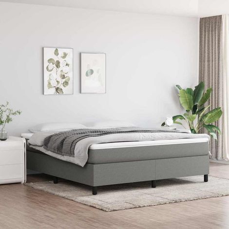 Estructura de cama con somier de tela gris oscuro 180x200 cm (1/5)