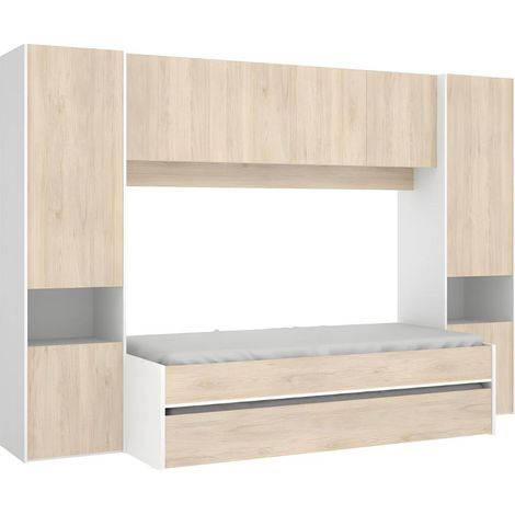Lit gigogne enfant avec multiples rangements - 90 x 190 cm - KWAI