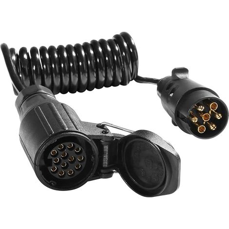 Câble Extension de Remorque,Rallonge Remorque 7 vers 13 Broches 12v 1.8m,Faisceau Câble Adaptateur Remorque Précâblé mit Prise 7 Broche Male et 13 Broche Femelle, Convertisseur 7 vers 13 (1/5)