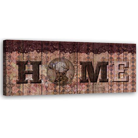 Tableau sur toile Inscription maison rétro 90x30 (1/5)