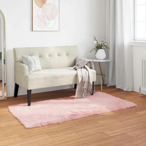 Tapis TAFALLA imitation peau de mouton, rose, 60 x 110 cm, polyester (1/5)
