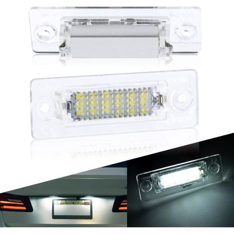 Éclairage de plaque d'immatriculation à LED, 2 ampoules de phares à LED de 18 pouces, lumière blanche xénon ultra-brillante 12 V 6500 K sans problème. (1/4)