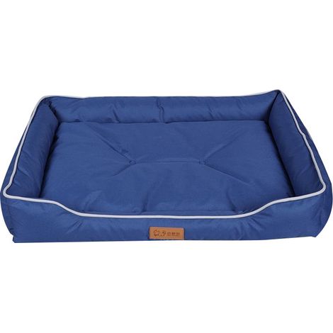 Lit carré pour chien et chat XL bleu 84×56×14cm, tapis refroidissant été, résistant aux morsures, pour races moyennes à grandes (1/5)