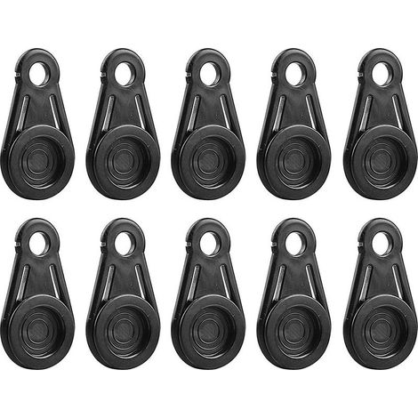Lot de 10 clips de bâche, poignée de verrouillage robuste – Pinces de bâche en plastique – Pinces de bâche – Clips de fixation de tente – Clip de cordon élastique pour auvent de piscine – Voitu (1/5)