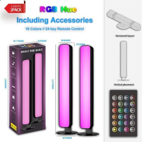Lampe LED TV-1paire-RGB Barres LED -USB 5V-Smart LED Lampe Gaming-27X4CM (1/4)