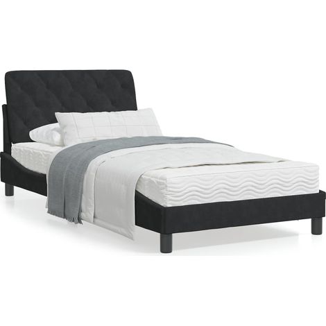 vidaXL Giroletto senza Materasso Nero 100x200 cm in Velluto (1/5)