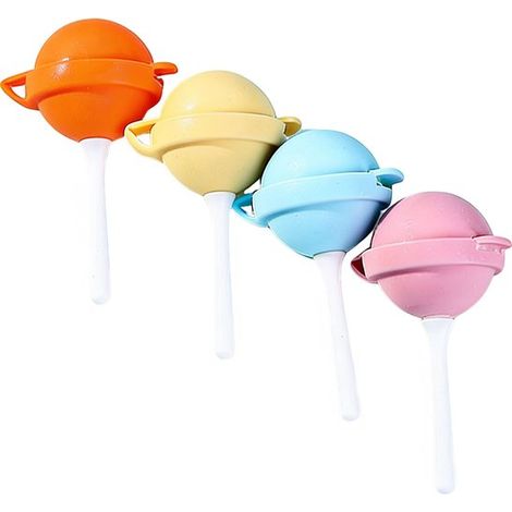 Moules à sucettes (lot de 4) - Moules à glaçons - Moules en silicone - Avec bâtonnets en plastique - À faire soi-même - Démoulage facile - Idéal pour la confection de desserts, glaçons, sucettes, choc (1/5)