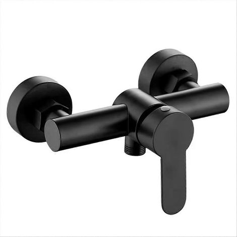 Robinet de douche mural en acier inoxydable à trois compartiments avec mitigeur d'eau froide et robinet mélangeur pour baignoire. (1/5)
