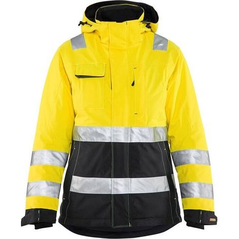 Giacca da lavoro foderata alta visibilità donna 4872 - Giallo fluorescente/Nero L (1/4)