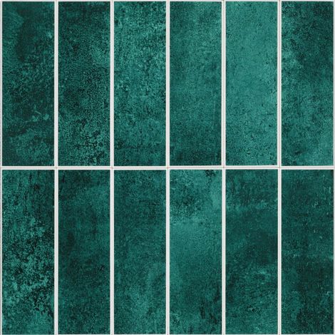 Crédence adhésive murale 3D - Effet carrelage 4 pièces Vert emeraude 25x25 cm (1/5)