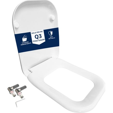 Copriwater Q3 Pozzi Ginori Soft Close termoindurente bianco Come Originale (1/4)