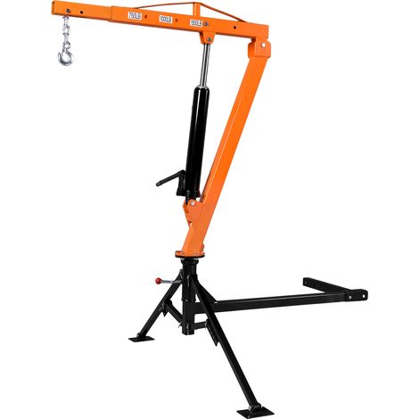 Mophorn Grúa para camioneta con capacidad de carga de 680 kg, equipada con gato hidráulico de 12 toneladas, brazo telescópico giratorio de 360°, base de acero resistente y diseño plegable (1/5)