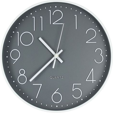 royaluxe - Horloge murale numérique de 30,5 cm, grande horloge murale à quartz silencieuse sans tic-tac, grande horloge murale pour cuisine, maison, salon, chambre, école, bureau, facile à lire et ali (1/5)