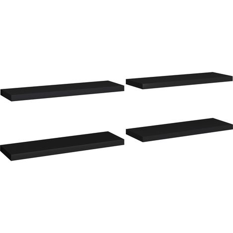 vidaXL Scaffali a Parete 4 pz Neri 80x23,5x3,8 cm in MDF (1/5)